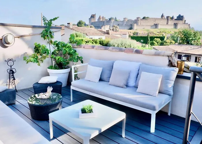 La Maison Blanche 5*, Piscine & Vue Cite Medievale * Carcassonne